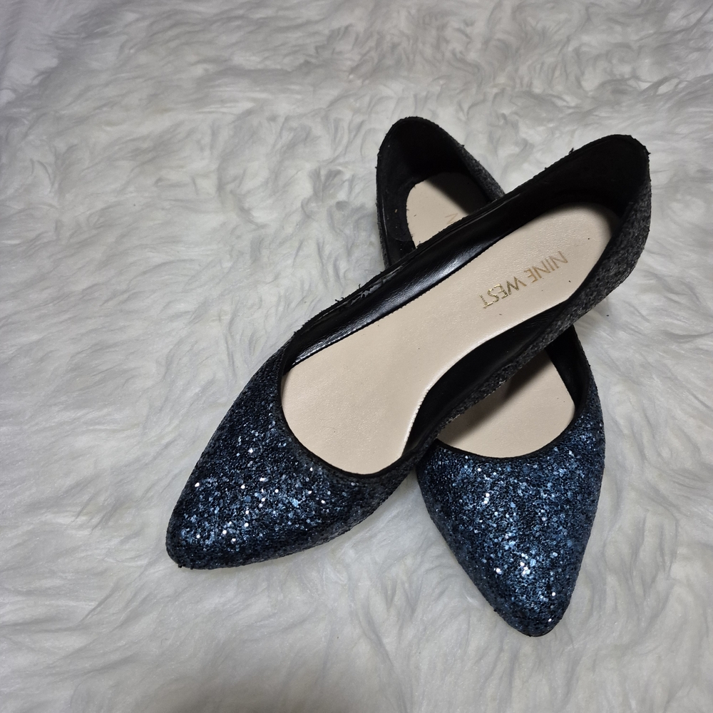 Nine West Glittery Dark Blue Flats